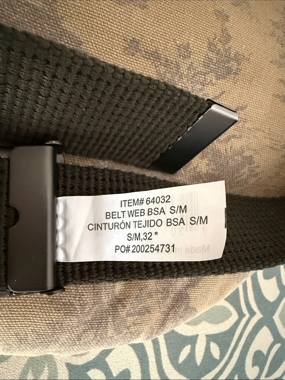 Boy Scouts BSA Web Belt with Fleur-de-Lis Buckle